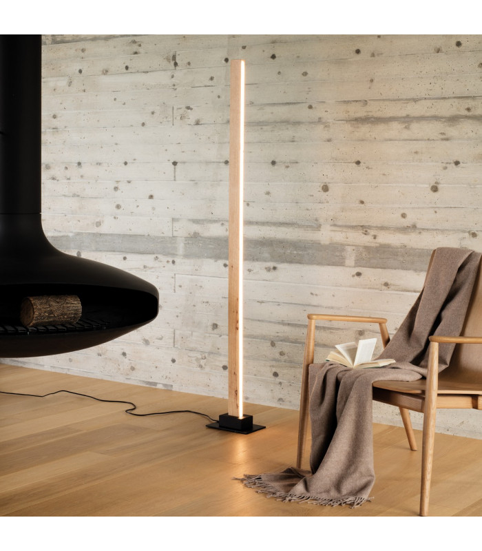 CRAFT Dimmable LED Integrated Floor Lamp Wood In-Built Switch 3000K-2