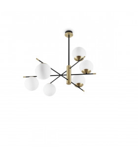 GOURMET 6 Light Globe Multi Arm Semi Flush Ceiling Lamp Black