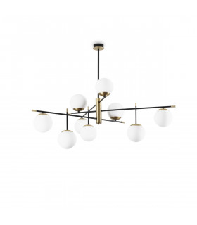 GOURMET 9 Light Globe Multi Arm Semi Flush Ceiling Lamp Black-1