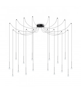 LUCCIOLA 16 Light LED Cluster Pendant Ceiling Light Black 3000K Non-Dim