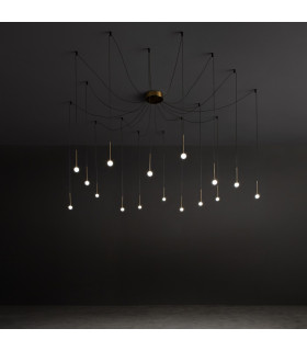 LUCCIOLA 16 Light LED Cluster Pendant Ceiling Light Brass 3000K Non-Dim-2