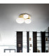 NINFEA 3 Light Round DecoratiGlass Flush Ceiling Light Brass-2