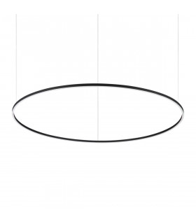 ORACLE Slim Non-Dim Round 150cm Integrated LED Pendant Ceiling Light Black 4000K-1