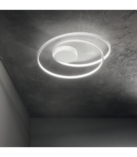 OZ Dimmable Swirl Integrated LED Semi Flush Light White 3000K-2