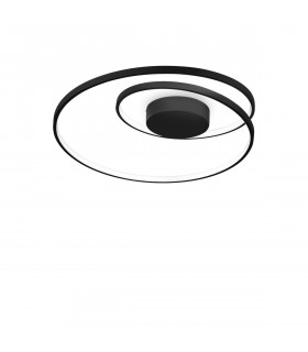 OZ Dimmable Swirl Integrated LED Semi Flush Light Black 3000K