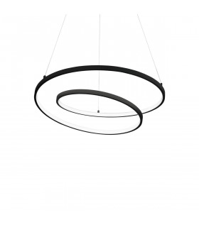 OZ Dimmable Swirl 60cm Integrated LED Pendant Ceiling Light Black 3000K-1