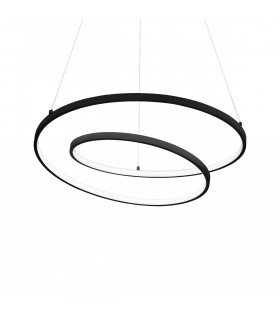 OZ Dimmable Swirl 80cm Integrated LED Pendant Ceiling Light Black 3000K-1
