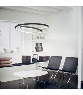 OZ Dimmable Swirl 80cm Integrated LED Pendant Ceiling Light Black 3000K-2