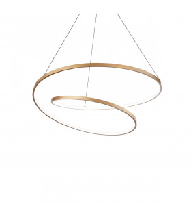 OZ Dimmable Swirl 80cm Integrated LED Pendant Ceiling Light Brass 3000K