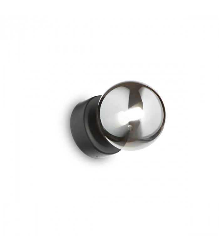 PERLAGE Wall Lamp Black With Glass Shade