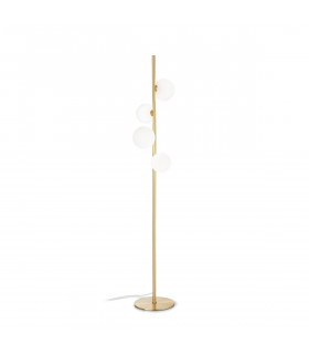 PERLAGE 4 Light Multi Arm Floor Lamp Brass In-Built Switch Non-Dim