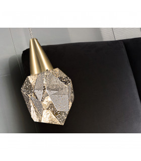 Aquaria Integrated Led Pendant Ceiling Light Matt Gold Transparent 3000K 450Lm-2
