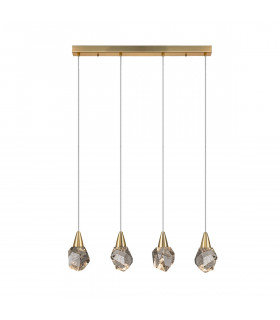 Aquaria 4 Light Bar Pendant Ceiling Light Matt Gold Transparent 3000K 1800Lm-1