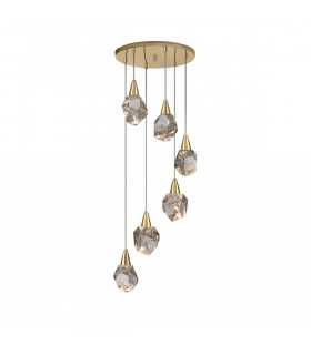 Aquaria Cluster Pendant Ceiling Light Matt Gold Transparent 3000K 2700Lm-1