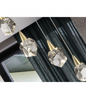Aquaria Cluster Pendant Ceiling Light Matt Gold Transparent 3000K 2700Lm-2
