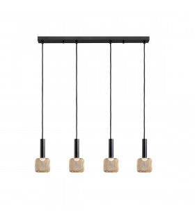 Sincro Dimmable 4 Light Bar Pendant Ceiling Light Matt Black Gold 3000K 1800Lm-1