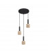 Sincro Dimmable 3 Light Cluster Pendant Ceiling Light Matt Black Gold 3000K 1350Lm-1