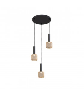 Sincro Dimmable 3 Light Cluster Pendant Ceiling Light Matt Black Gold 3000K 1350Lm-1