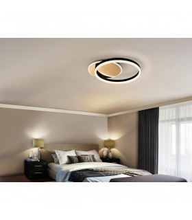Oriel Integrated Led Semi Flush Light Gold Matt Black 3000K 1400Lm-2