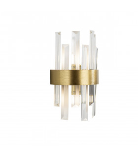 Grace 2 Light Wall Lamp Brushed Gold Transparent G9-1