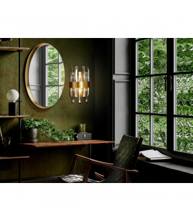 Grace 2 Light Wall Lamp Brushed Gold Transparent G9-2