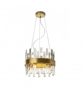 Grace 10 Light Pendant Ceiling Light Brushed Gold Transparent G9-1