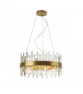 Grace 14 Light Pendant Ceiling Light Brushed Gold Transparent G9-1