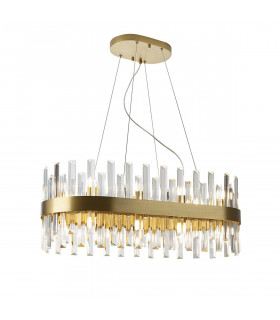 Grace 20 Light Pendant Ceiling Light Brushed Gold Transparent G9-1