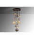 Dark 14 Light Cluster Pendant Ceiling Light Black Brass 2-Tone Crystal G9-4