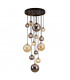 Dark 14 Light Cluster Pendant Ceiling Light Black Brass 2-Tone Crystal G9-5
