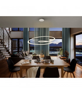 Looping Integrated Led Pendant Ceiling Light Matt White 3000K 2700Lm-2