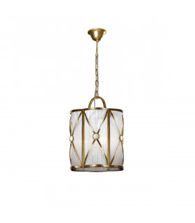 Esparta 3 Light Lanterns Pendant Ceiling Light Antique Gold White E14-1