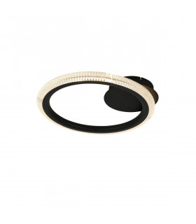 Ring Integrated Led Semi Flush Light Matt Black Transparent 3000K 893Lm-1