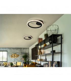 Ring Integrated Led Semi Flush Light Matt Black Transparent 3000K 893Lm-2