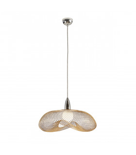 Forma Wire Frame Pendant Ceiling Light Chrome Shiny Gold E27-1