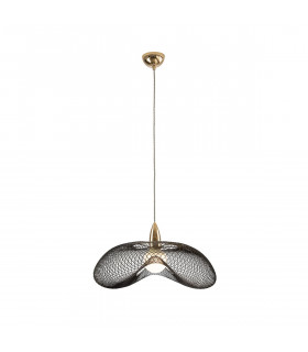 Forma Wire Frame Pendant Ceiling Light Shiny Gold Black E27-1