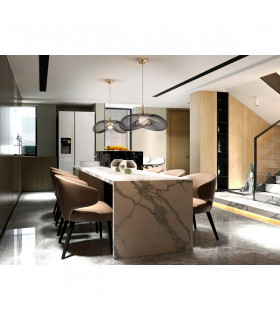 Forma Wire Frame Pendant Ceiling Light Shiny Gold Black E27-2