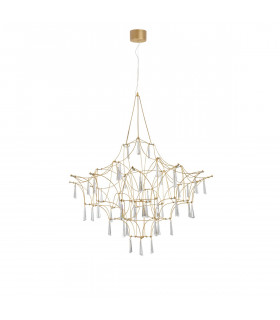 Goro Pendant Ceiling Light Clear Crystal Gold Metal LED 20W 2000Lm 3000K-1