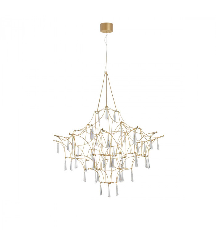Goro Pendant Ceiling Light Clear Crystal Gold Metal LED 20W 2000Lm 3000K-1