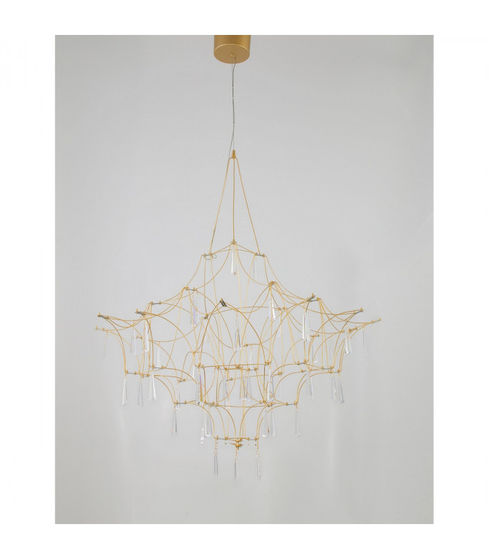 Goro Pendant Ceiling Light Clear Crystal Gold Metal LED 20W 2000Lm 3000K-3