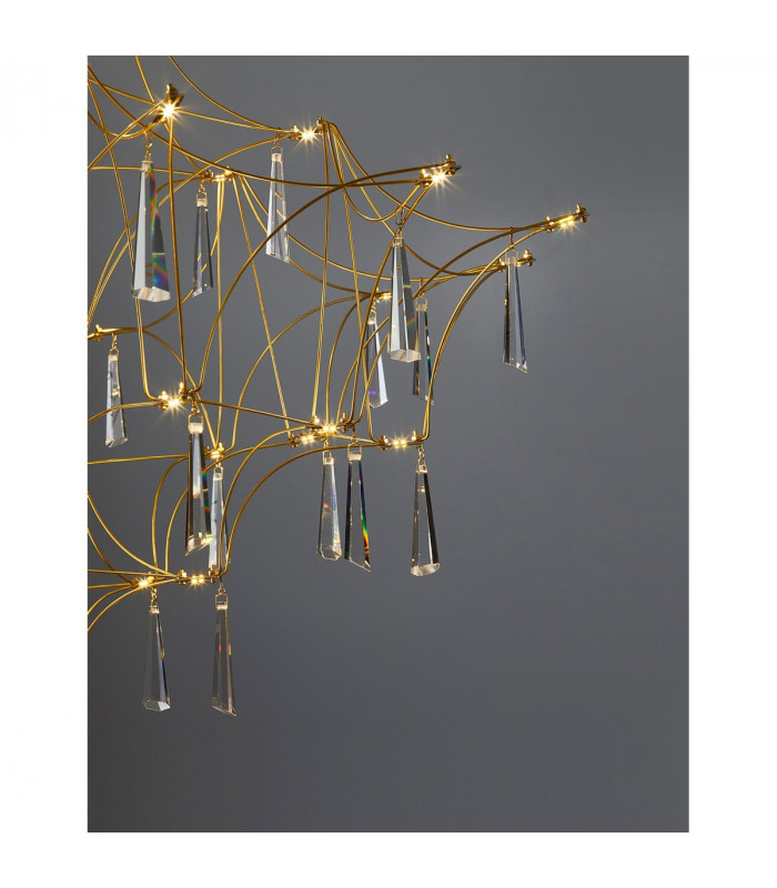 Goro Pendant Ceiling Light Clear Crystal Gold Metal LED 20W 2000Lm 3000K-5