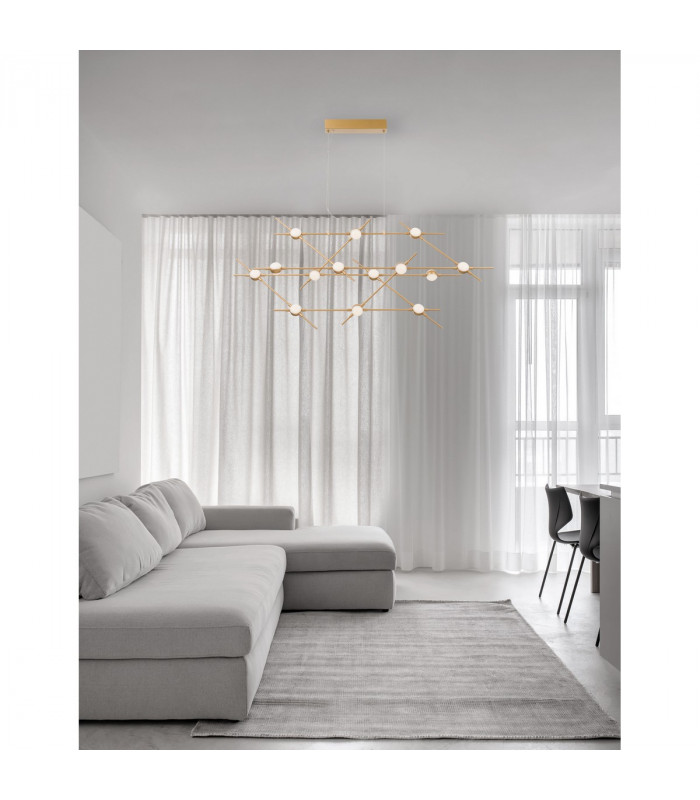 Atomo 14 Light Integrated LED Pendant Ceiling Light Gold Metal LED 14 x 2.4W 2352Lm 3000K-2