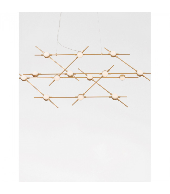 Atomo 14 Light Integrated LED Pendant Ceiling Light Gold Metal LED 14 x 2.4W 2352Lm 3000K-4