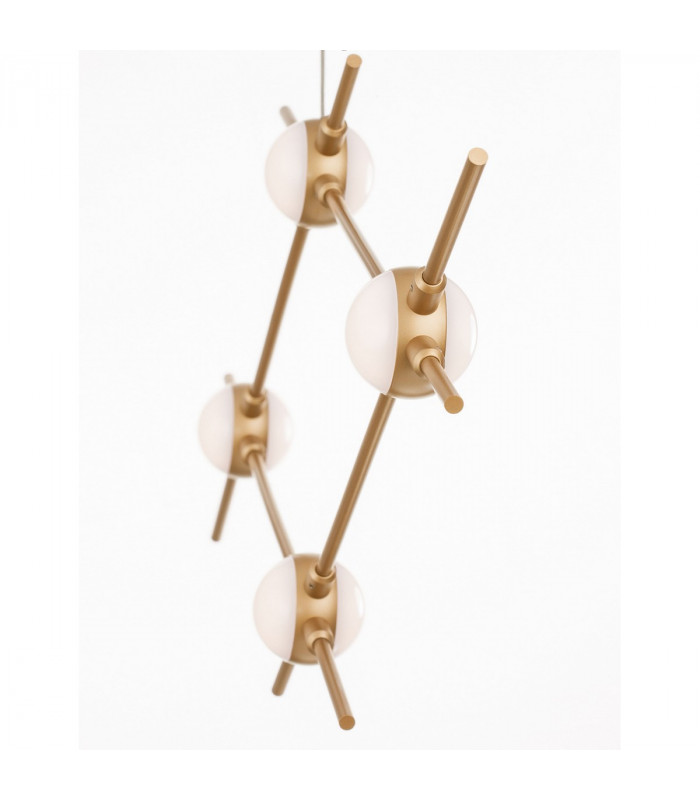 Atomo 4 Light Integrated LED Pendant Ceiling Light Gold Metal LED 4 x 2.4W 672Lm 3000K-5