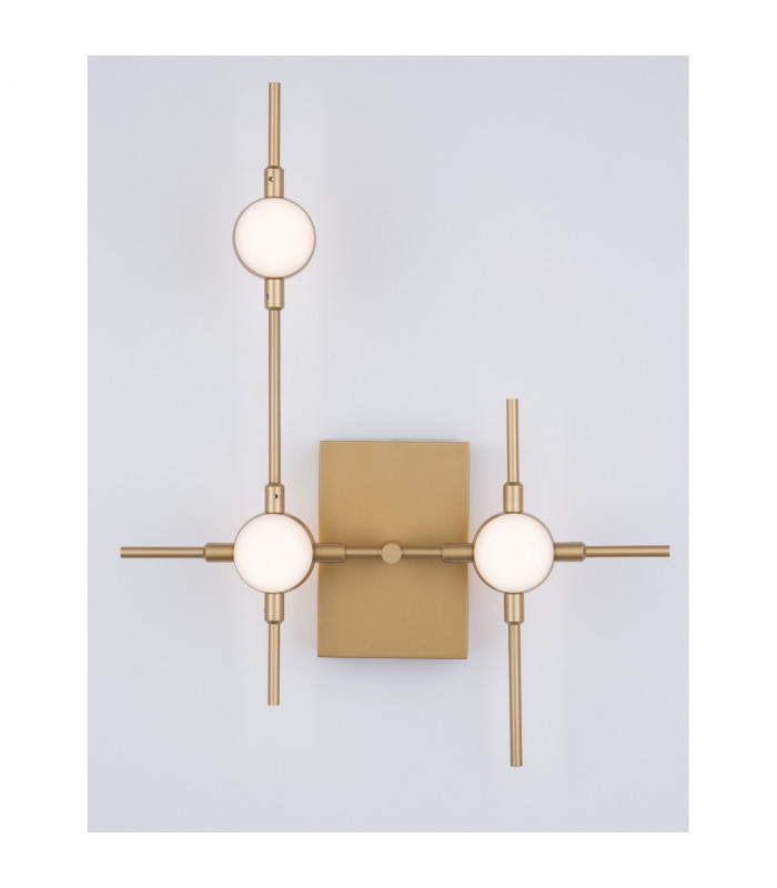 Atomo 3 Light Integrated LED Wall Lamp Gold Metal LED 3 x 2.4W 504Lm 3000K-3