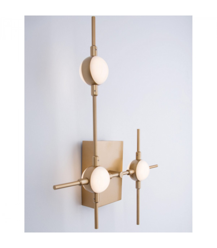 Atomo 3 Light Integrated LED Wall Lamp Gold Metal LED 3 x 2.4W 504Lm 3000K-4