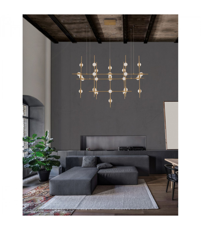 Atomo 30 Light Integrated LED Pendant Ceiling Light Gold Metal LED 30 x 2.4W 5040Lm 3000K-2