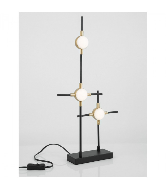 Atomo 3 Light Integrated LED Table Lamp Black Gold Metal LED 3 x 2.4W 504Lm 3000K-2