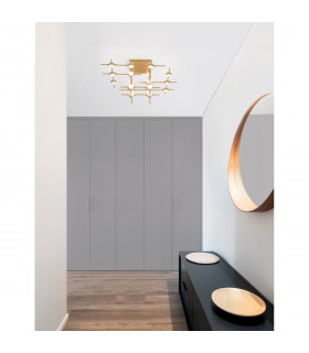 Atomo 18 Light Integrated LED Semi Flush Light Gold Metal LED 18 x 2.4W 3024Lm 3000K75-2