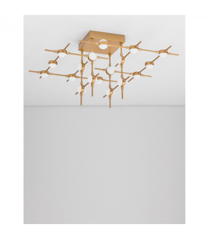 Atomo 18 Light Integrated LED Semi Flush Light Gold Metal LED 18 x 2.4W 3024Lm 3000K75-3
